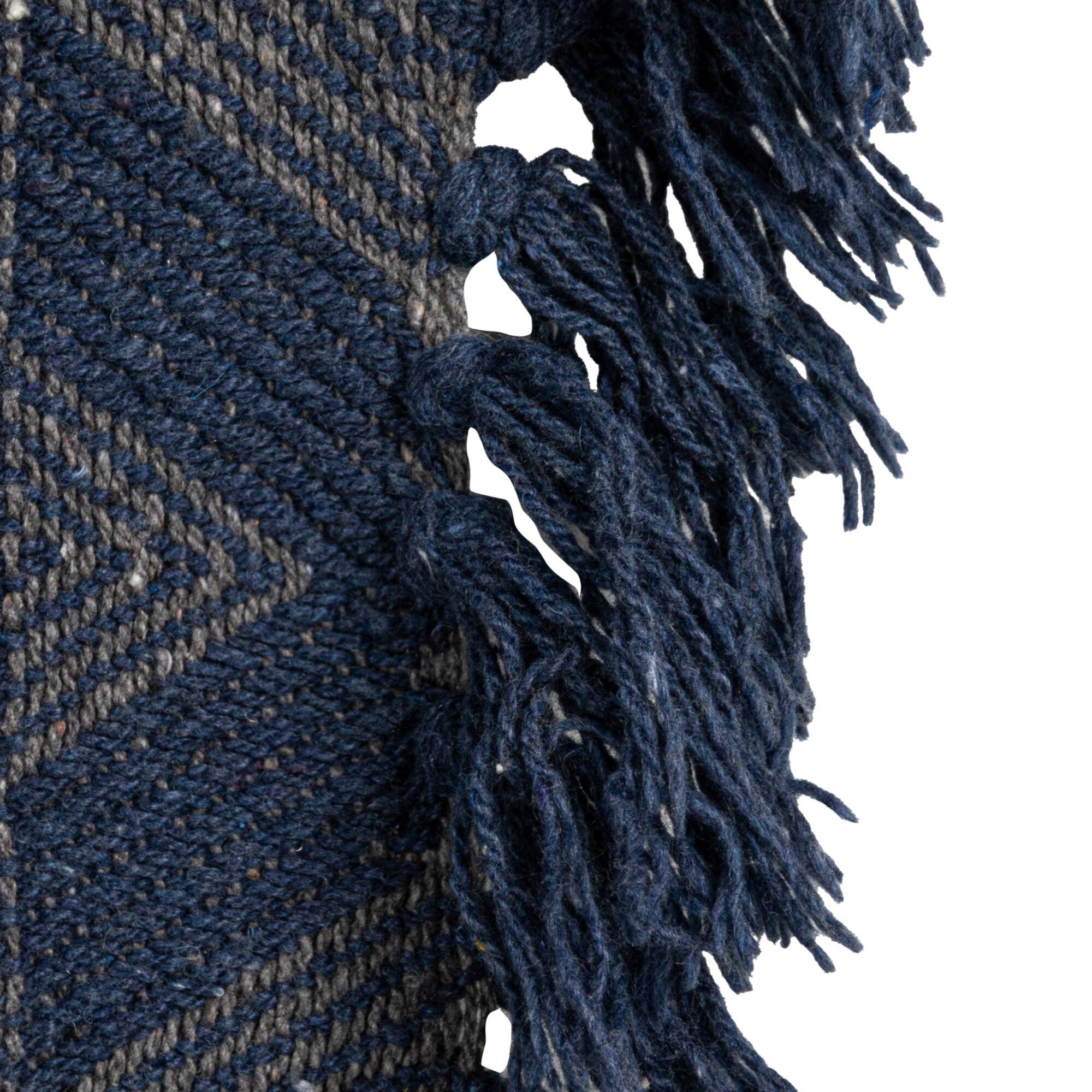 Hello Honey® Blue Azure Triad Cotton Blend Throw with Fringe